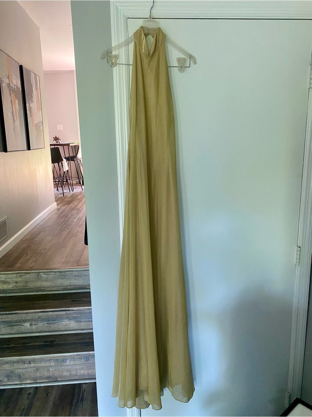 Vintage Mike Benet Formals Gold Halter-Style Dress